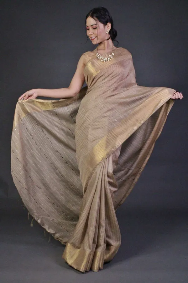 Bhagalpuri_Handloom_Silk_Striped_Sequins_Saree_with_Blouse_Piece_(Brown)