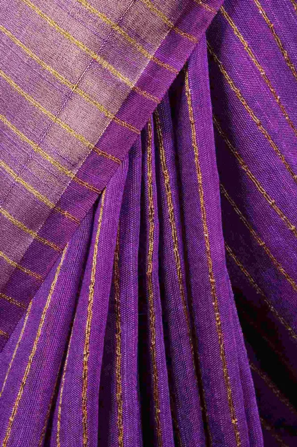 Bhagalpuri_Silk_Striped_Sequins_Saree_with_Zari_Border_(Electric_Purple)