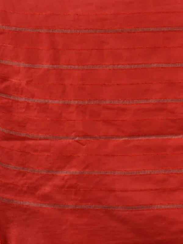 Two_Dye_Handloom_Semi_Tussar_Silk_Bhagalpuri_Saree_(Muddy_Beige_&_Terry_Red)