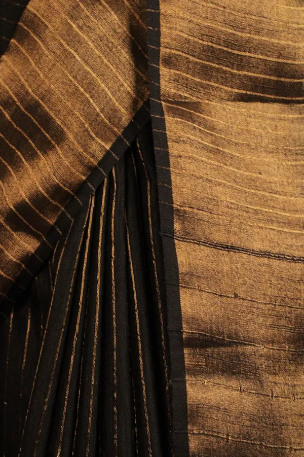 Bhagalpuri_Silk_Striped_Sequins_Saree_with_Zari_Border_(Black)