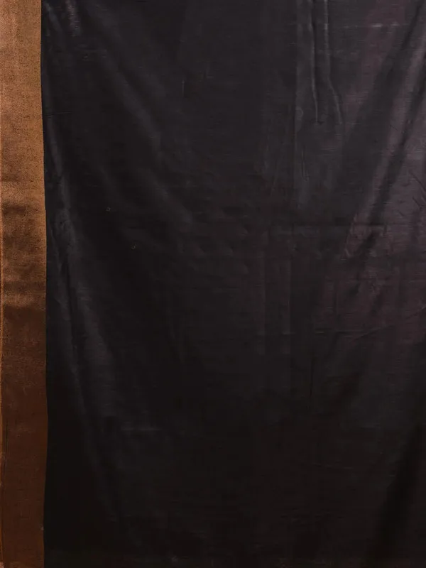 Bhaglpuri_Handloom_Tussar_Silk_Munga_Blend_Black_Saree_for_women's