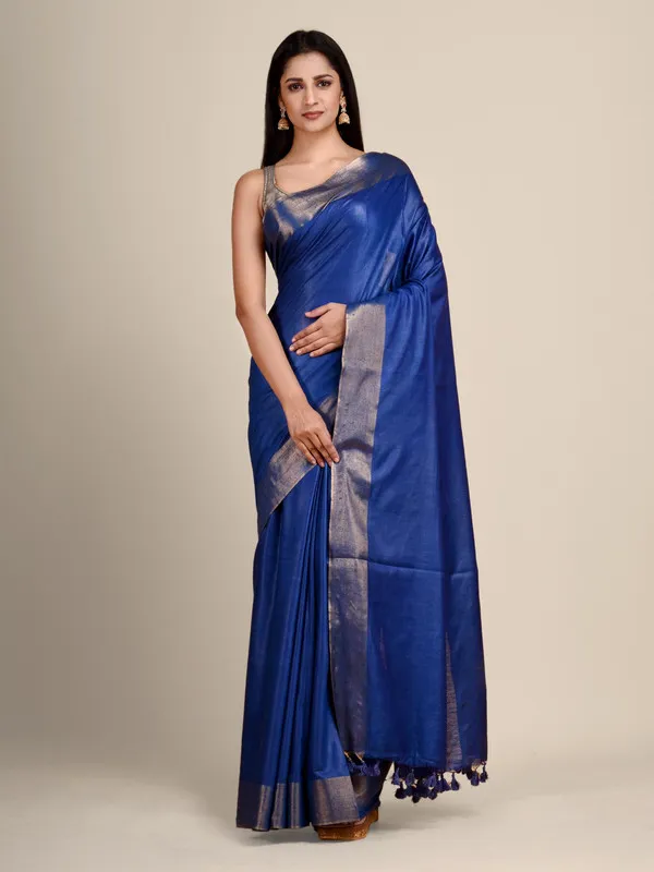 Handloom_Tussar_Munga_Silk_Bhagalpuri_Saree_for_women's_(Blue)