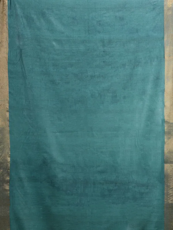 Munga_Silk_Tussar_Blend_Bhagalpuri_Handloom_Moonstone_Cyan_Saree