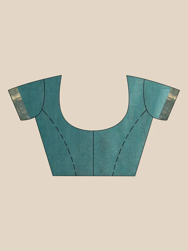 Munga_Silk_Tussar_Blend_Bhagalpuri_Handloom_Moonstone_Cyan_Saree