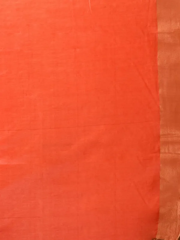 Handloom_Tussar_Munga_Silk_Bhagalpuri_Two_Dye_Saree_for_women's_(Cerise_Pink_&_Persmon_Orange)