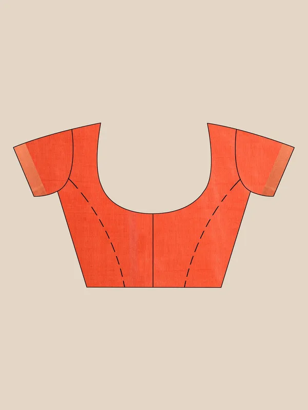 Handloom_Tussar_Munga_Silk_Bhagalpuri_Two_Dye_Saree_for_women's_(Cerise_Pink_&_Persmon_Orange)