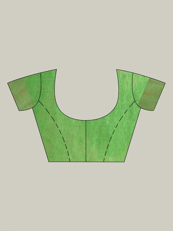 Munga_Tussar_Silk_Blend_Handloom_Two_Dye_Saree_with_Blouse_Piece(Red_&_Kelly_Green)