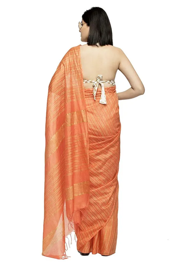 Striped_Kota_Silk_Handloom_Bhagalpuri_Bollywood_Saree_(Terry_Orange)