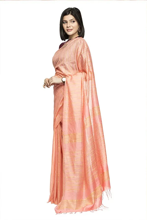 Bollywood_Kota_Silk_Striped_Handloom_Apricot_Orange_Saree