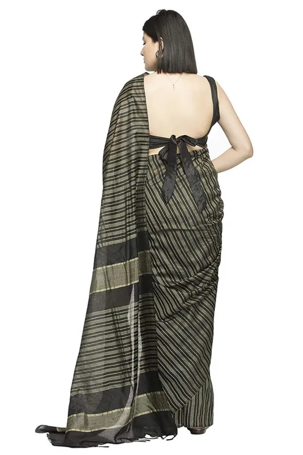 Art_Silk_Bhagalpuri_Handloom_Kota_Bollywood_Striped_Saree_(Black)