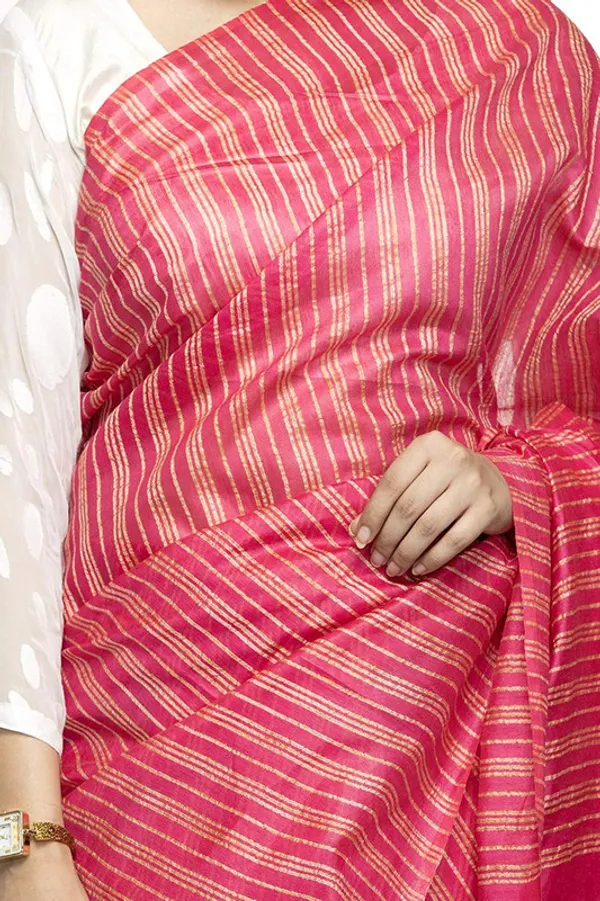 Bhagalpuri_Kota_Art_Silk_Handloom_Bollywood_Striped_Saree_(Cerise_Pink)