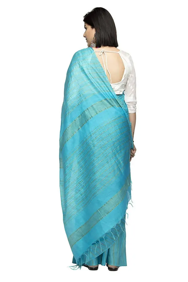 Kota_Art_Silk_Handloom_Striped_Saree_(Cyan)