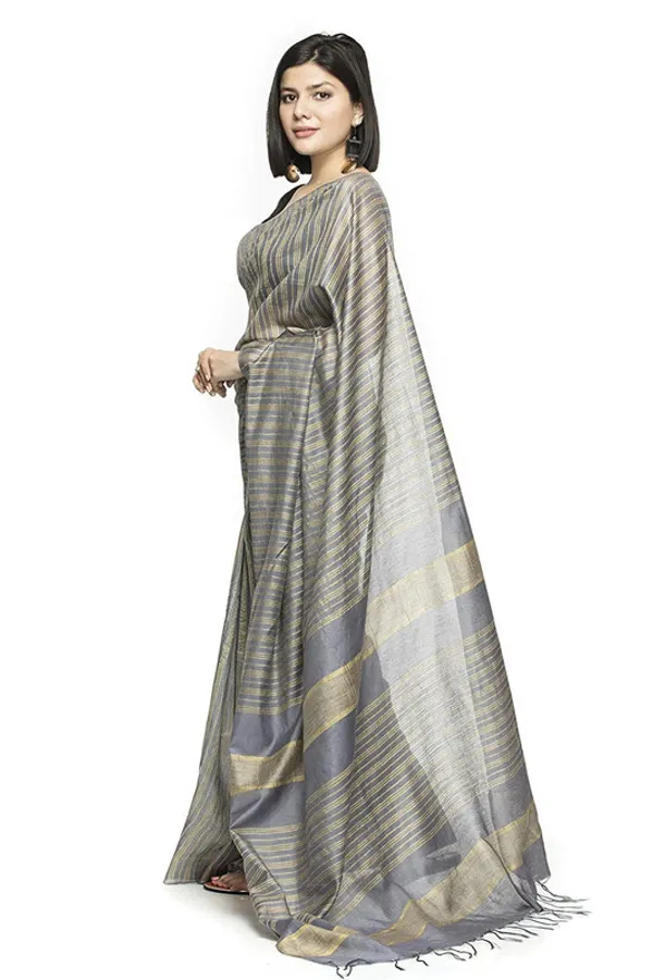 Striped_Handloom_Bhagalpuri_Kota_Silk_Bollywood_Saree_(Grey)