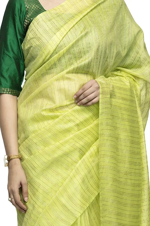 Art_Silk_Handloom_Bhagalpuri_Striped_Kota_Saree_(Lime_Green)