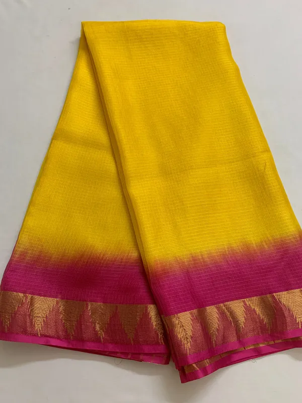 Temple_Border_Handloom_Two_Dye_Organza_Net_Saree_(Yellow_Hot_Pink)