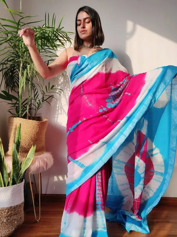 Linen_Multi_Dye_Bhagalpuri_Handloom_Sibory_Saree_(Cyan-White-Pink)