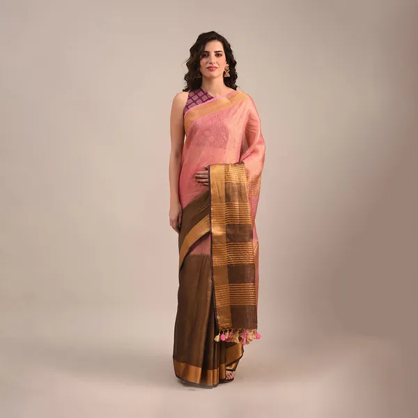 Handloom_Tissue_Linen_Bhagalpuri_Two_Dye_Saree