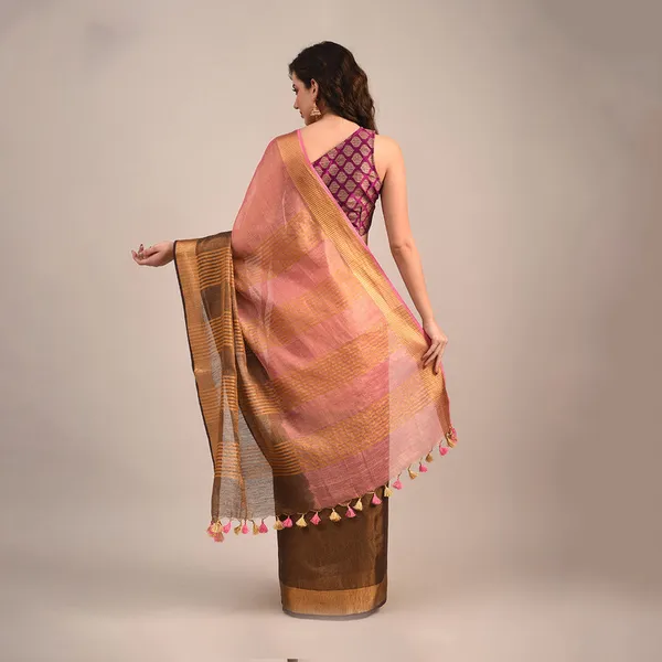 Handloom_Tissue_Linen_Bhagalpuri_Two_Dye_Saree