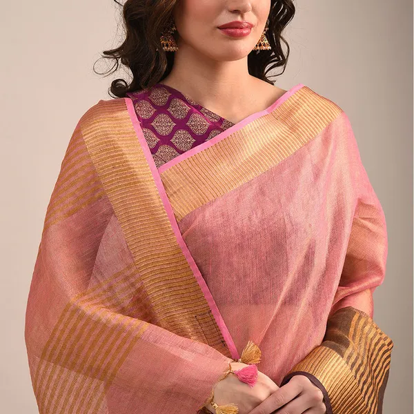 Handloom_Tissue_Linen_Bhagalpuri_Two_Dye_Saree