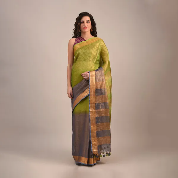Handloom_Bhagalpuri_Tissue_Linen_Two_Dye_Saree