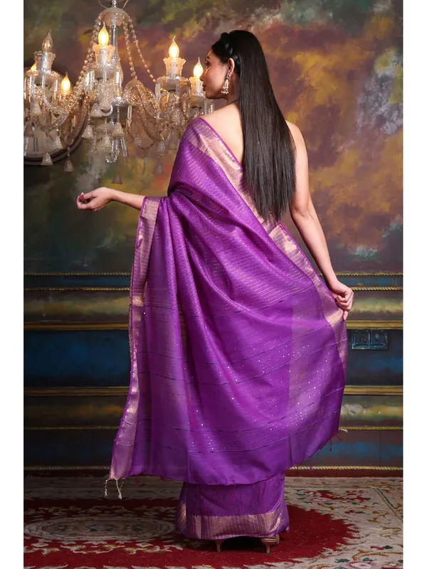 Bhagalpuri_Handloom_Cotton_Silk_Striped_Sequin_Pallu_Saree_for_women's_(Electric_Purple)