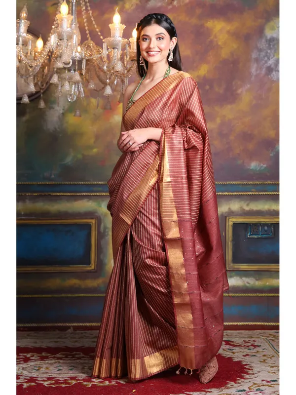 Cotton_Silk_Striped_Sequin_Pallu_Handloom_Saree_(Maroon_Red)