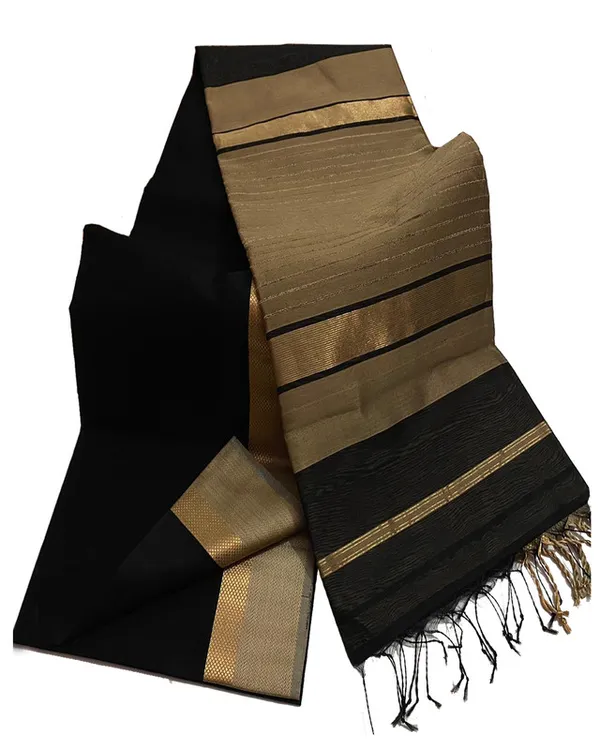 Tussar_Cotton_Silk_Bhagalpuri_Saree_with_Designed_Border_for_women's_(Black)