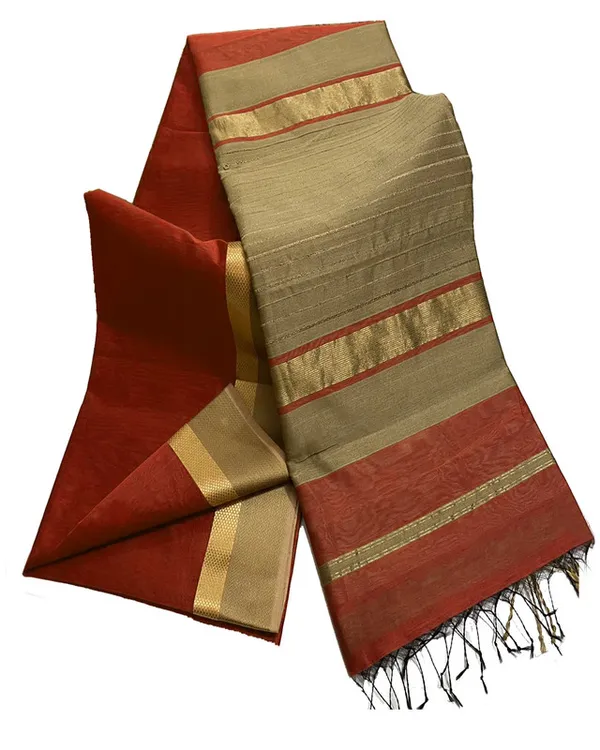 Bhagalpuri_Cotton_Tussar_Silk_Saree_with_Designed_Border_(Tangela_Orange)