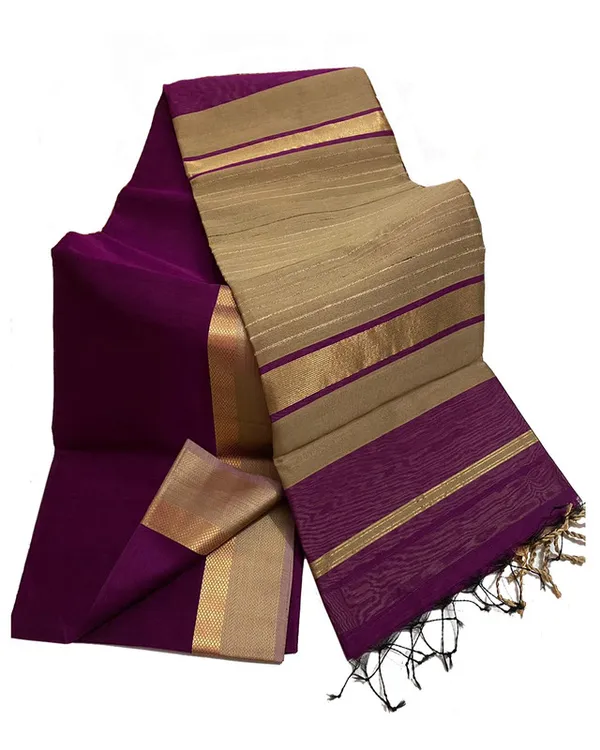 Bhagalpuri_Cotton_Tussar_Silk_Saree_with_Designed_Border_(Tyrian_Purple)