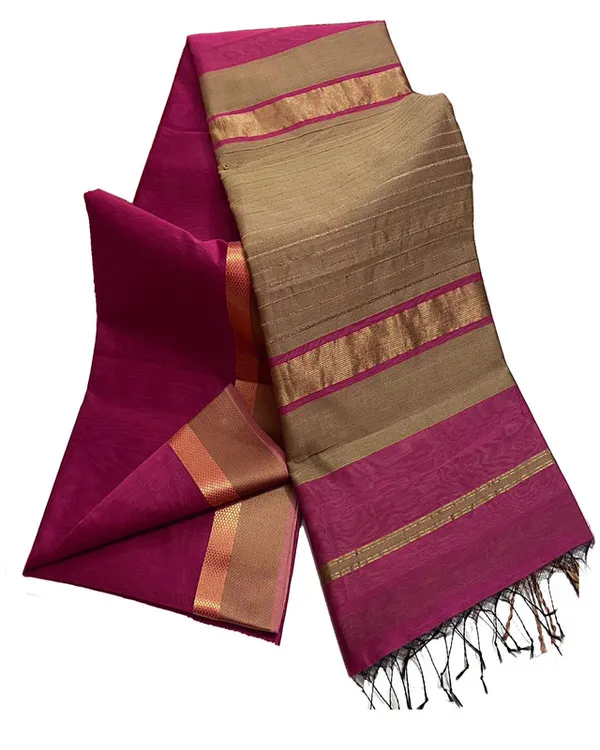 Bhagalpuri_Cotton_Tussar_Silk_Saree_with_Designed_Border_(Wild_Strawberry_Pink)