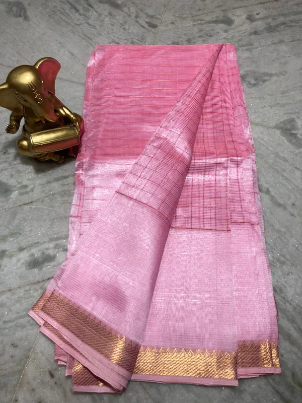 Bhagalpuri_Handloom_Cotton_Silk_Check_Half_Body_Saree_for_women's_(Baby_Pink)