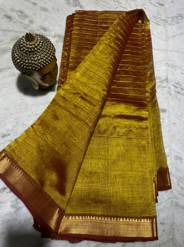 Bhagalpuri_Handloom_Cotton_Silk_Check_Half_Body_Saree_for_women's_(Brownish_Green)