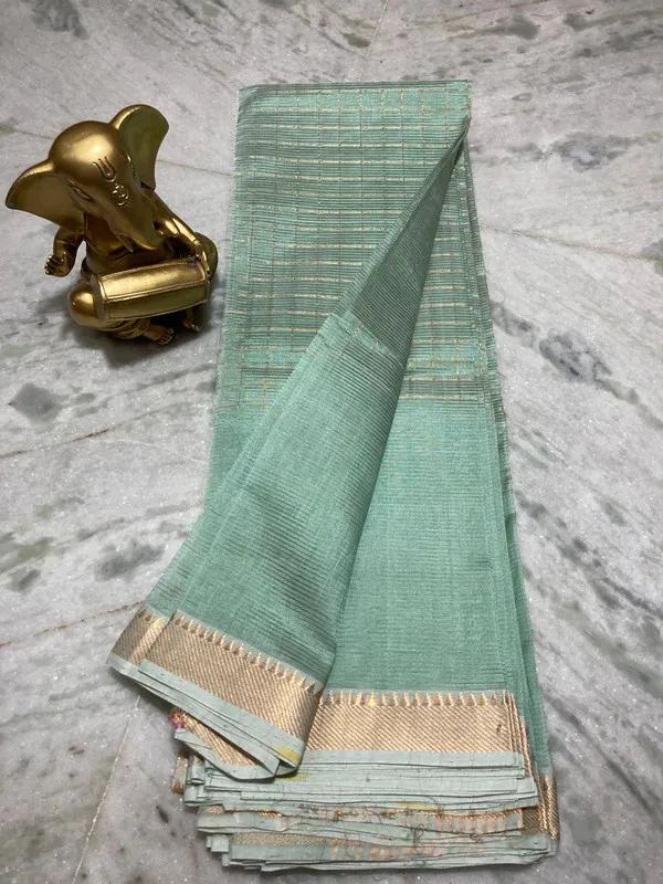 Bhagalpuri_Handloom_Cotton_Silk_Check_Half_Body_Saree_for_women's_(Cascadie_Turquoise)
