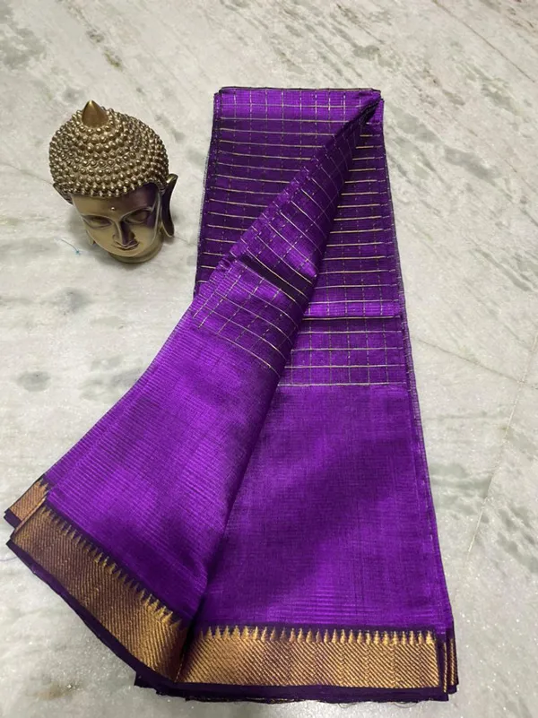 Bhagalpuri_Handloom_Cotton_Silk_Check_Half_Body_Saree_for_women's_(French_Purple)