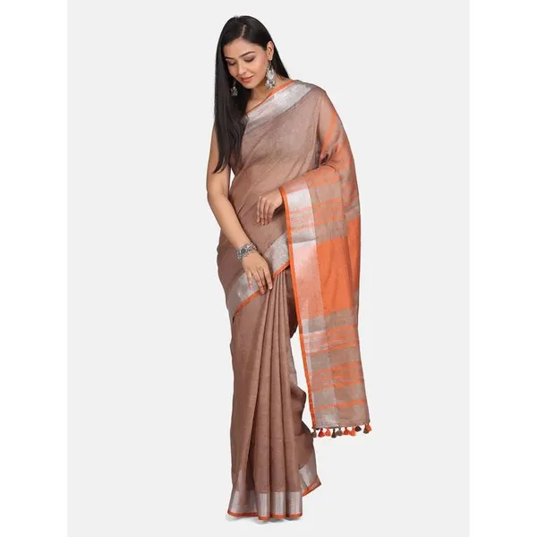 Handloom_Linen_Cotton_Blend_Contrast_Pallu_Bhagalpuri_Saree_for_Women_(Branie_Brown-Orange)
