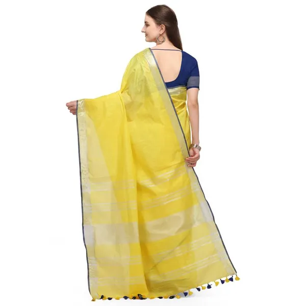 Handloom_Linen_Cotton_Blend_Contrast_Bhagalpuri_Saree_for_Women_(Canary_Yellow-Blue)