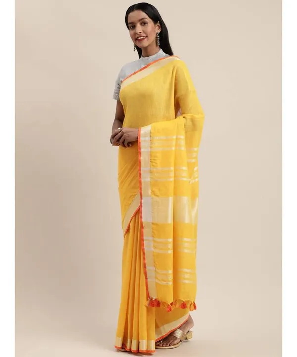 Handloom_Linen_Cotton_Blend_Contrast_Bhagalpuri_Saree_for_Women_(Canary_Yellow-Orange)