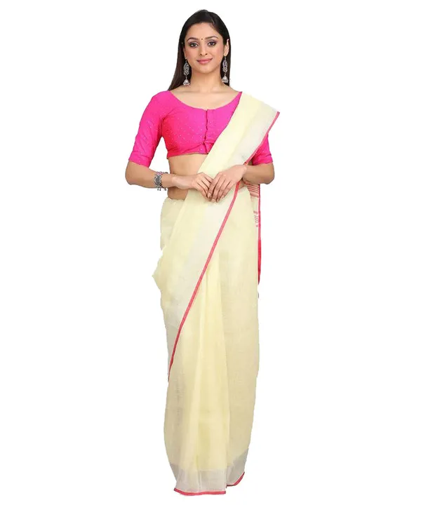 Handloom_Linen_Cotton_Blend_Contrast_Pallu_Bhagalpuri_Saree_for_Women_(Creame-Pink)
