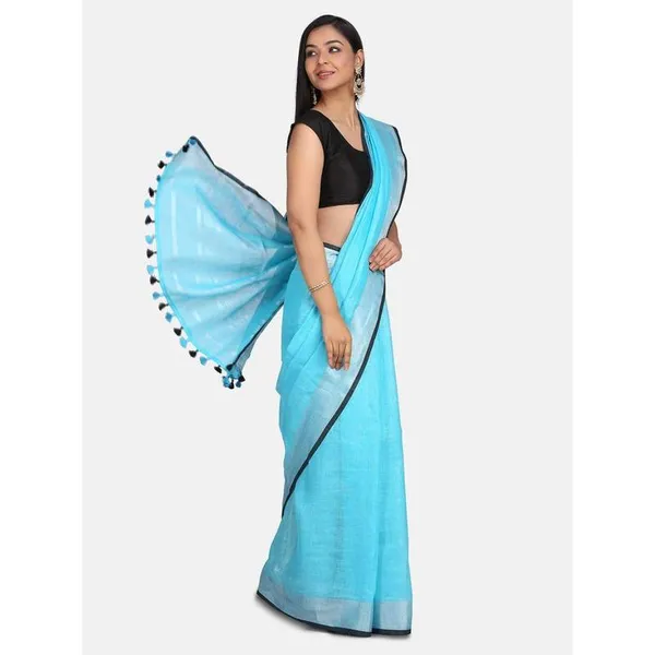 Handloom_Linen_Cotton_Blend_Contrast_Bhagalpuri_Saree_for_Women_(Cyan-Black)