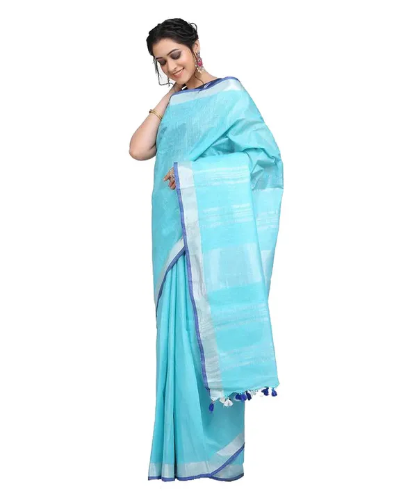 Handloom_Linen_Cotton_Blend_Contrast_Bhagalpuri_Saree_for_Women_(Cyan-Blue)