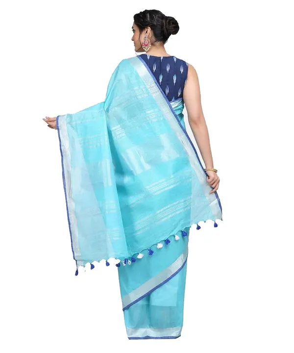 Handloom_Linen_Cotton_Blend_Contrast_Bhagalpuri_Saree_for_Women_(Cyan-Blue)
