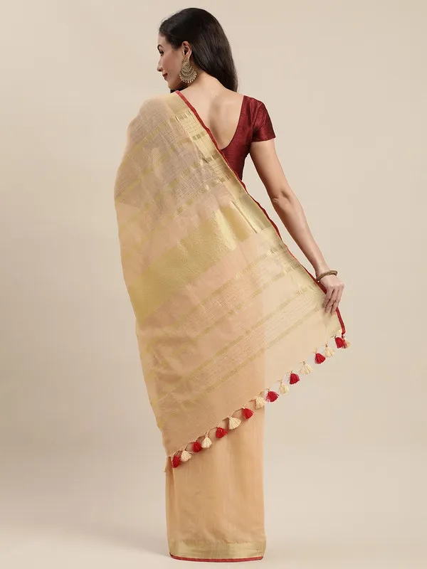 Linen_Cotton_Blend_Contrast_Handloom_Bhagalpuri_Saree_for_Women_(Gold-Calico_Beige-Red)