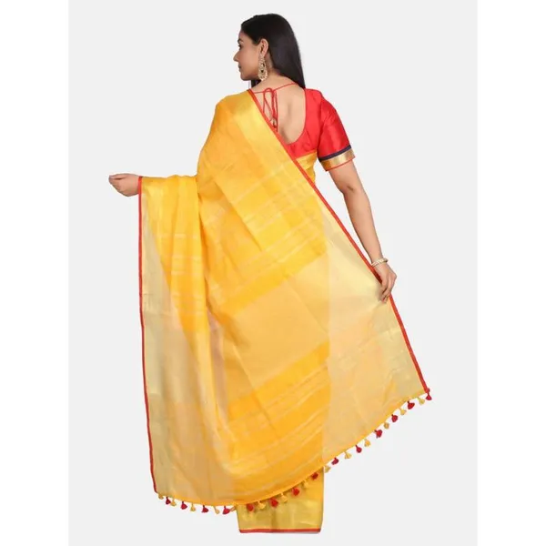 Linen_Cotton_Blend_Contrast_Handloom_Bhagalpuri_Saree_for_Women_(Gold-Gamboge_Yellow-Red)