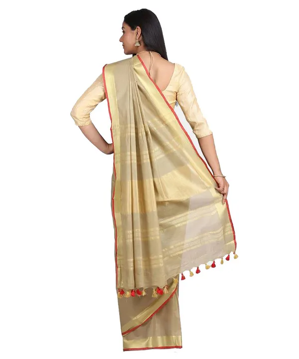 Linen_Cotton_Blend_Contrast_Handloom_Bhagalpuri_Saree_for_Women_(Gold-Khaki_Brown-Red)