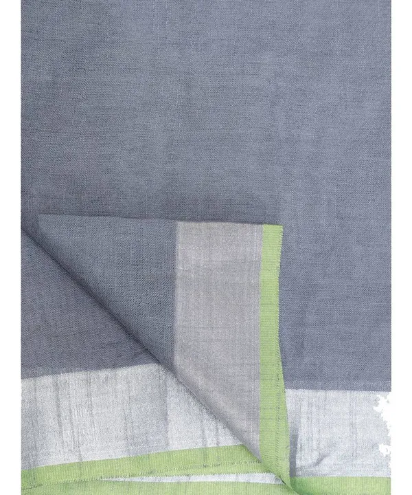 Linen_Cotton_Blend_Contrast_Handloom_Bhagalpuri_Saree_(Grey-Parrot_Green)