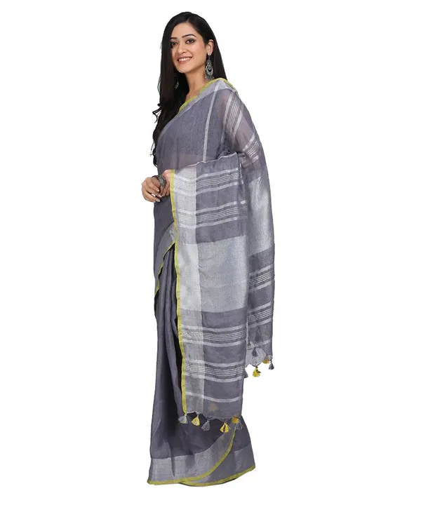 Linen_Cotton_Blend_Contrast_Handloom_Bhagalpuri_Saree_(Grey-Yellow)