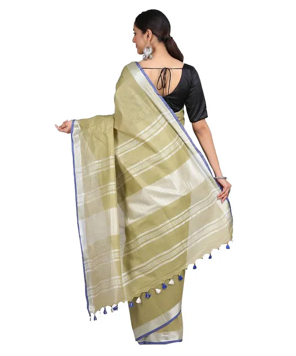 Linen_Cotton_Blend_Contrast_Handloom_Bhagalpuri_Saree_Greenish_Brown-Blue)