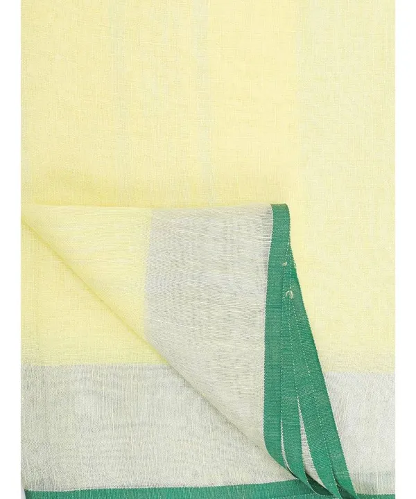 Linen_Cotton_Blend_Contrast_Handloom_Bhagalpuri_Saree_(Lime_Yellow-Green)