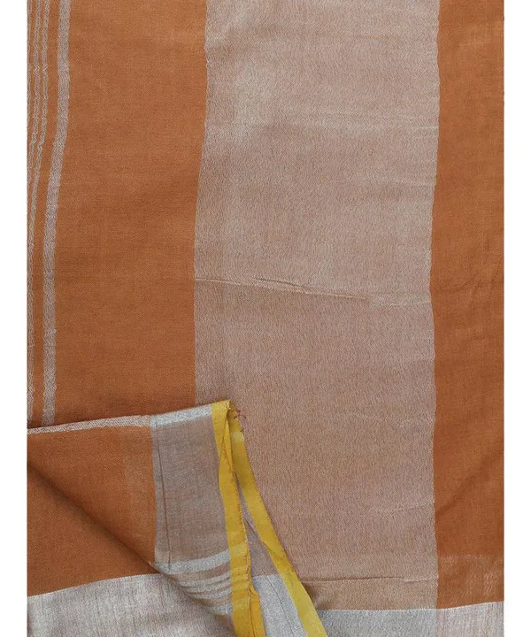 Linen_Cotton_Blend_Contrast_Handloom_Bhagalpuri_Saree_(Taceoi_Brown-Yellow)