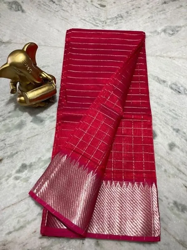 Cotton_Silk_Handloom_Bhagalpuri_Wide_Border_Check_Saree